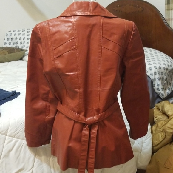 SHE'S A BRICK HOUSE❣️Rust leather jacket - Picture 3 of 8